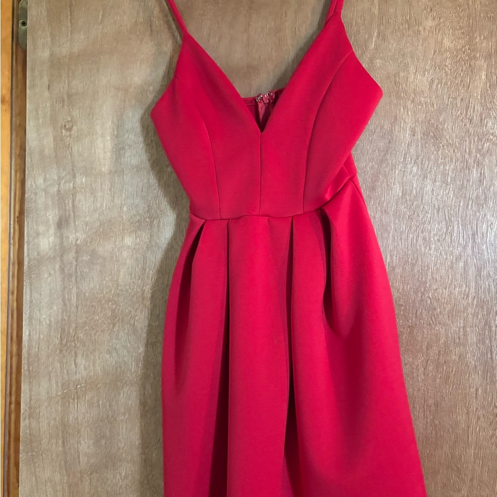 Windsor Red Pleated Mini Sundress for Cocktail